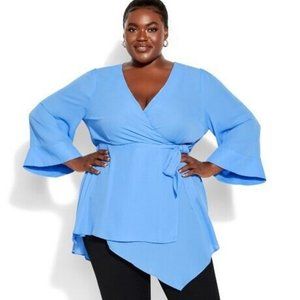 Women's Plus Size 12  Shibara Vibes Top  cornflower blue City Chic NEW with tags